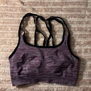 Women's Purple Strappy Sports Bra